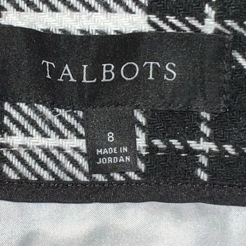 Talbots fringe wrap black and white ice plaid ! New